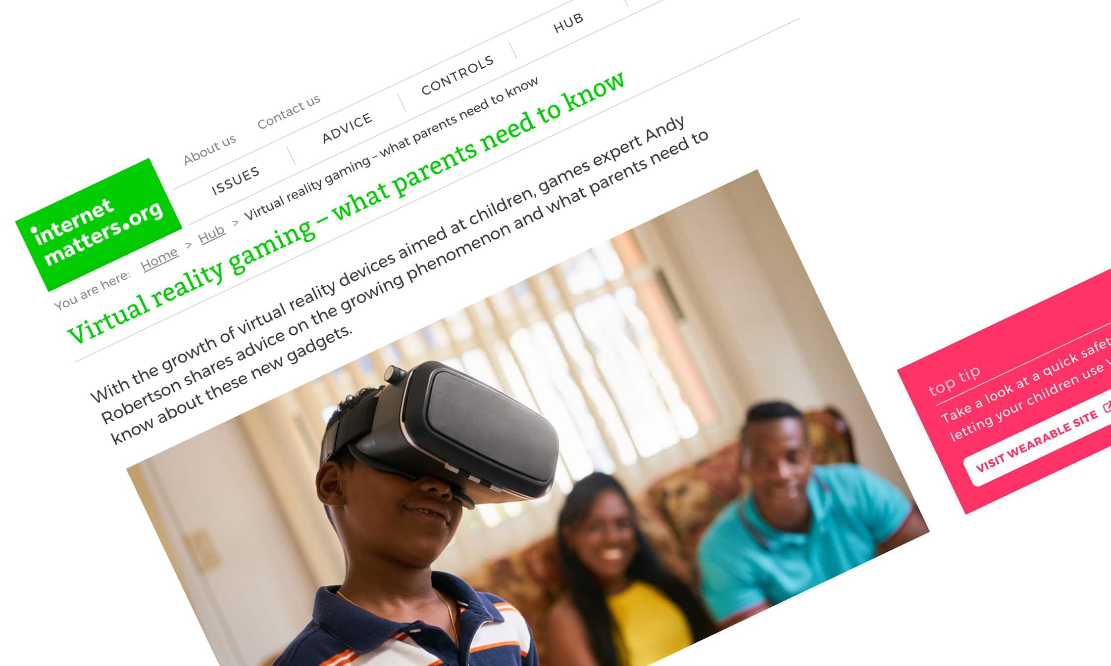 Featured Image for VR Gaming Advice from Internet Matters 